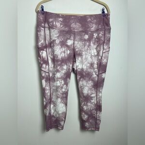 Torrid Active Size 3X Lavender And White TIe-Dye Cropped Athletic Leggings